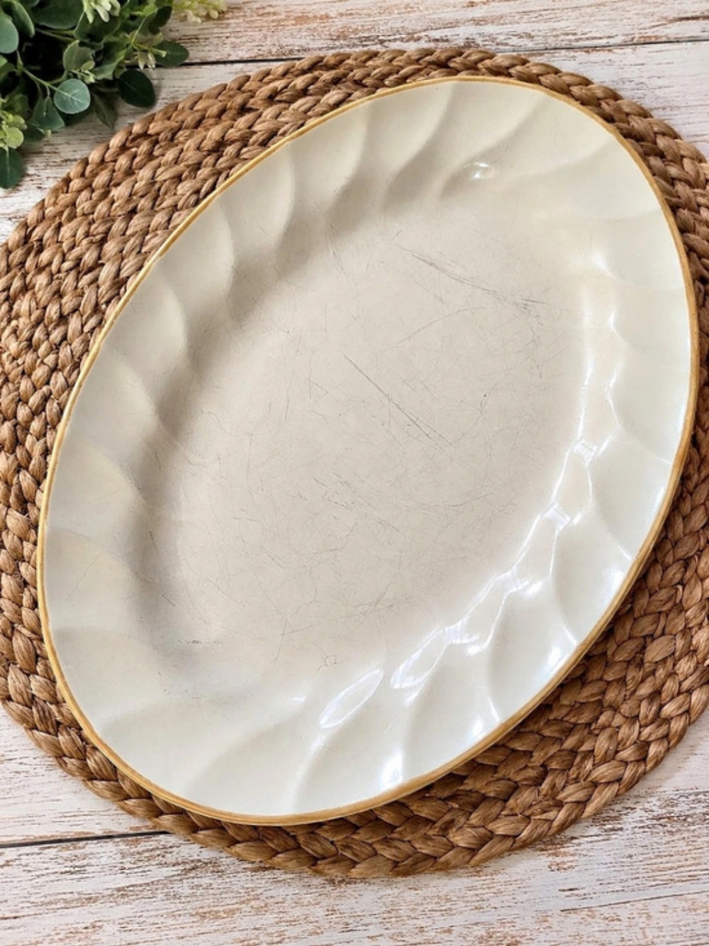 Vintage Sculpture Hearthside Stone Oval Platter